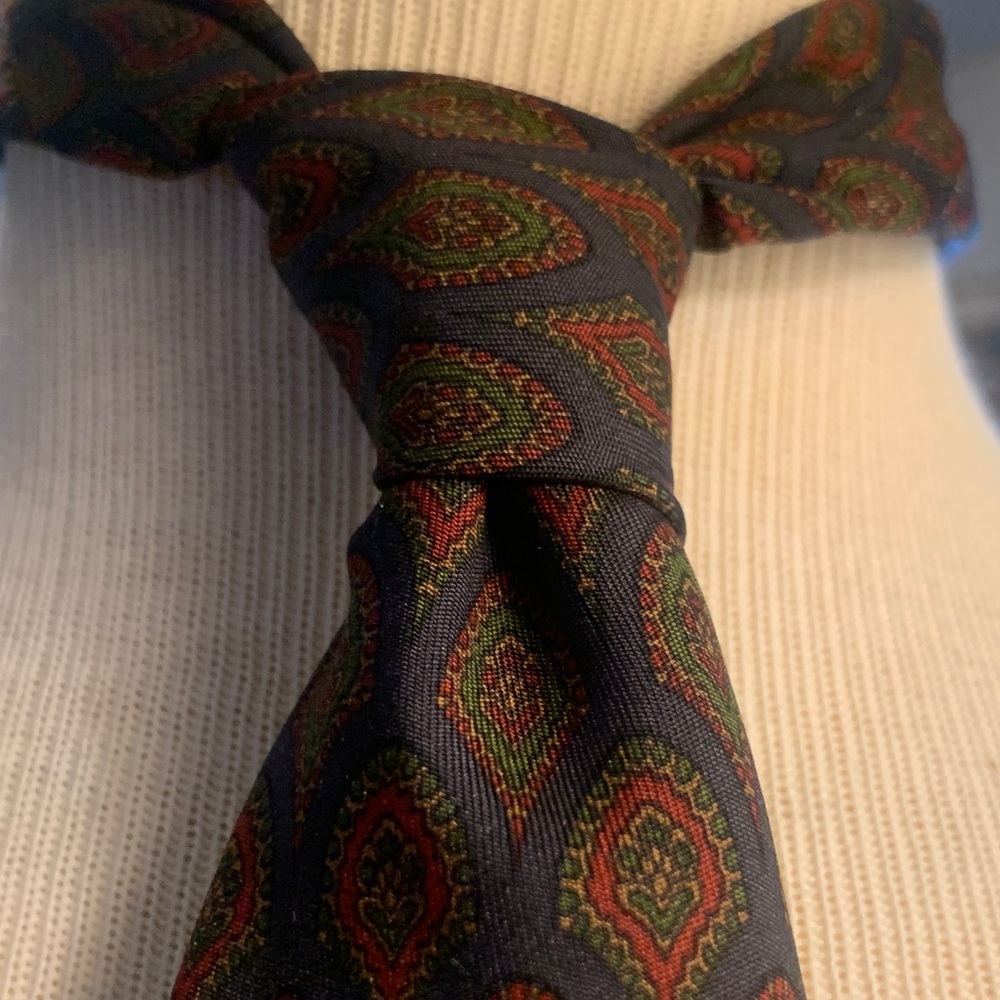 MARIANO RUBINACCI FOR LOUIS,BOSTON LUXURY DESIGNER CHOCOLATE BROWN SILK NECKTIE